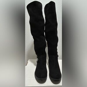 Bebe Oxley Knee Length Boot  - Black - 8 - 22” Tall - 1 1/4” Heel